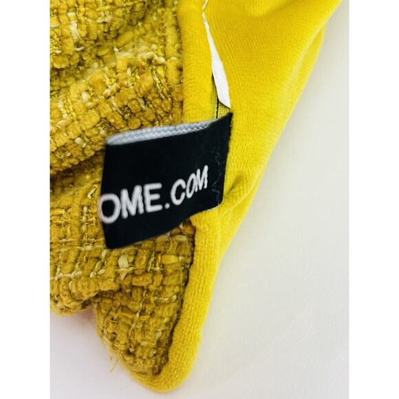 Rodeo Home Throw Pillow Yellow Gold Mustard Chenille Texture Down Feather Filled - Picture 5 of 13